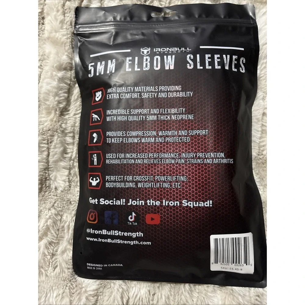 IRONBULL 5MM Elbow Sleeves High Performance Black/purple Sz#XS New